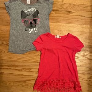 2 shirts size small little girls.